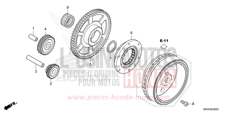 EMBRAYAGE DE DEMARRAGE de NC750X DCT PEARL GLARE WHITE (NHB53) 2021